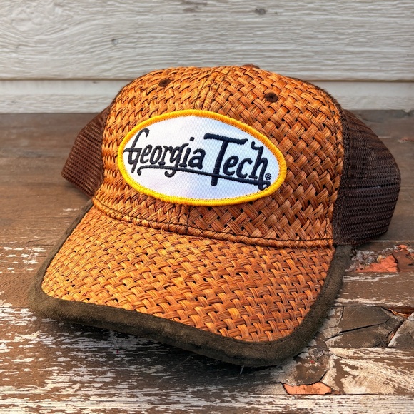 Vintage GEORGIA TECH Sports Straw hat American Needle snapback football universi - Picture 1 of 5